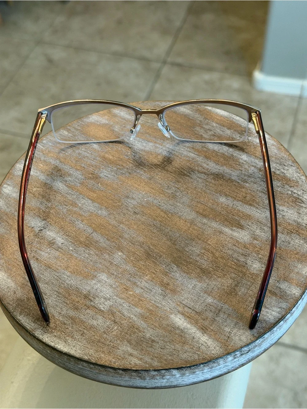 Givenchy VGV A25  Semi-Rimless Eyeglasses in Gold with Brown Temples 54-17-140